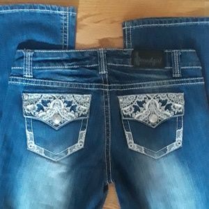 Soundgirl destroyed jeans size 9 inseam 32